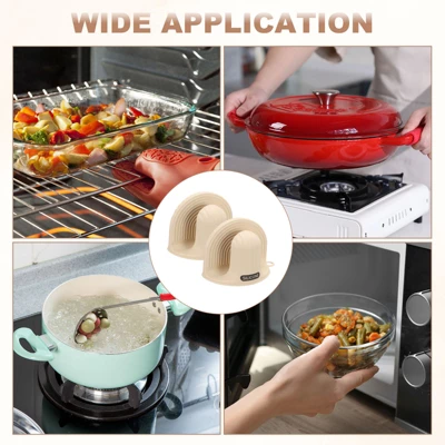 Unique Bargains Heat Resistant Mini Silicone Oven Mitts For Air Fryer Kitchen Cooking 2 Pcs 4 Unique Bargains Heat Resistant Mini Silicone Oven Mitts For Air Fryer Kitchen Cooking 2 Pcs - Image 4