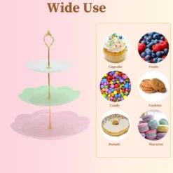 Unique Bargains 3 Tier Dessert Cupcake Stand Holder Round With Tiered Serving Tray For Donuts Fruits White Pink Green Gold Tone 9 Unique Bargains 3 Tier Dessert Cupcake Stand Holder Round With Tiered Serving Tray For Donuts Fruits White Pink Green Gold Tone -Kitchen Utensil Store GUEST 2c6ac712 2914 4c93 a29b 1fc508ccddda