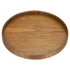 Unique Bargains Wood Rustic Round Decorative Serving Tray -Kitchen Utensil Store GUEST 2d343f71 18e3 4f9f 9430 ee1e38f8a0fe