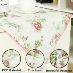 Unique Bargains Flower Printed Plastic Square Tablecloth 24" X 24" For Wedding, Party 1 Pc -Kitchen Utensil Store GUEST 3064812e 62f0 47eb 826a d9ba31a40b98