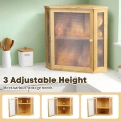 Unique Bargains Bamboo Acrylic Wavy Door Panel Extra Large Corner Bread Container Natural Wood -Kitchen Utensil Store GUEST 307b9a8d bb88 4edc 87e9 209094ff968c