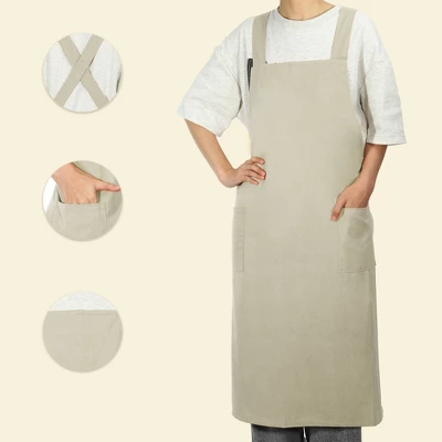 Unique Bargains Cross Back Apron With Pockets 1 Pc 2 Unique Bargains Cross Back Apron With Pockets 1 Pc - Image 2