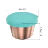 Unique Bargains Stainless Steel Mini Salad Dressing Container With Lid Sky Blue