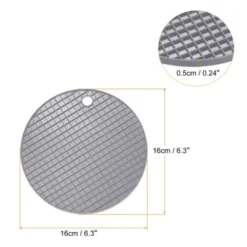 Unique Bargains Silicone Heat Resistant Non-slip Flexible Trivet Mats Light Gray 2 Pcs