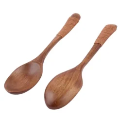 Unique Bargains Restaurant Kitchen Tableware Porridge Soup Wooden Spoon Brown 7.3'' Long 2 Pcs -Kitchen Utensil Store GUEST 3427fba9 97b5 4770 b91f a74e2bce3abc