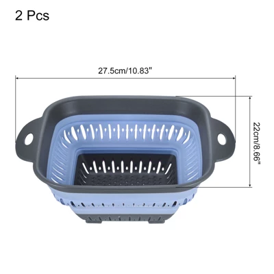 Unique Bargains Silicone Foldable Ergonomic Handles Dishwasher Safe Colander 2 Pcs 1 Unique Bargains Silicone Foldable Ergonomic Handles Dishwasher Safe Colander 2 Pcs