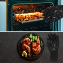 Unique Bargains Silicone Heat Resistant Fireproof Grilling Gloves 1472°F High Temp Resistance 1 Set -Kitchen Utensil Store GUEST 35ffa1a7 31fa 4413 b1a9 504a47bacd7b