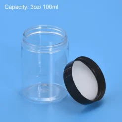 Unique Bargains Round Clear Plastic Empty Organizing Jars With Black Screw Top Lid For Storage 4 Pcs -Kitchen Utensil Store GUEST 36445453 6a31 4d44 8a14 20ca9c9c6816