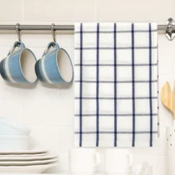 Unique Bargains Cotton Absorbent Striped Kitchen Towel 24 X 16 Inch