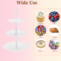 Unique Bargains 3 Tier Dessert Cupcake Stand Round Tiered Serving Tray For Donuts Fruits White 9 Unique Bargains 3 Tier Dessert Cupcake Stand Round Tiered Serving Tray For Donuts Fruits White -Kitchen Utensil Store GUEST 38de4748 0582 4fde 85ca 077c779ec3fb