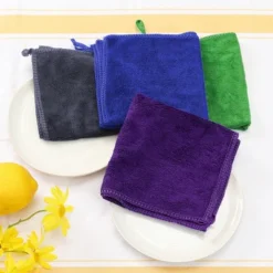 Unique Bargains Dishwashing Cleaning Microfiber Thick Absorbent Kitchen Towels 12 Pcs 12" X 12" -Kitchen Utensil Store GUEST 38f4bae8 f121 4272 a8cf 9da206b953ad 1
