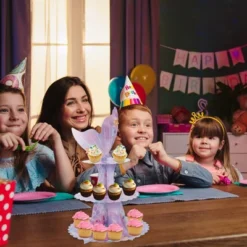 Unique Bargains 3-Tier Mermaids Tail Cupcake Stand Tower Cardboard Dessert Cup Cake Stand Tower Assorted Color -Kitchen Utensil Store GUEST 397a77ba 9ba4 42d5 a886 2efcd29675fd