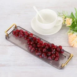 Unique Bargains Modern Rectangular Decorative Elegant Serving Tray With Handle -Kitchen Utensil Store GUEST 398af76c 99e9 45b9 b3de 59e56a48da84