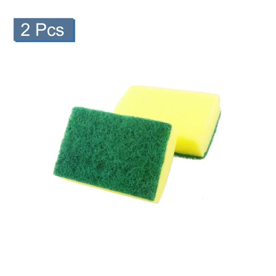 Unique Bargains Kitchen Cleaning Soft Non-Scratch Scouring Sponge Pads Green Yellow 2 Pcs 2 Unique Bargains Kitchen Cleaning Soft Non-Scratch Scouring Sponge Pads Green Yellow 2 Pcs - Image 2