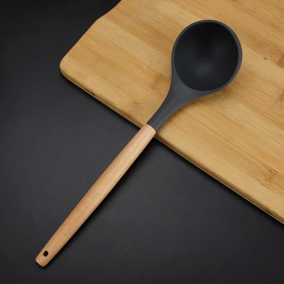 Unique Bargains Heat Resistant Kitchen Cooking Dark Gray Soup Ladle 12.4 Inch Dark Gray 1 Pc 2 Unique Bargains Heat Resistant Kitchen Cooking Dark Gray Soup Ladle 12.4 Inch Dark Gray 1 Pc - Image 2