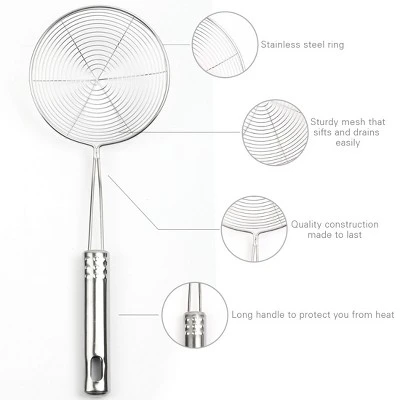 Unique Bargains Stainless Steel Mesh Colander Sieve Kitchen Ladle 4.7" Dia Strainers Silver Tone 3 Unique Bargains Stainless Steel Mesh Colander Sieve Kitchen Ladle 4.7" Dia Strainers Silver Tone - Image 3