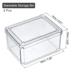 Unique Bargains Fridge Stackable Food Storage Containers 4 Pcs -Kitchen Utensil Store GUEST 3b938680 90d3 45f4 82c6 3760f1d7fb2f