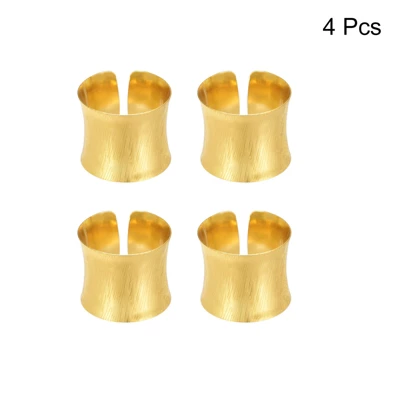 Unique Bargains Metal Wear-Resistant Dining Table Decorative Striped Open Napkin Rings 2 Unique Bargains Metal Wear-Resistant Dining Table Decorative Striped Open Napkin Rings - Image 2