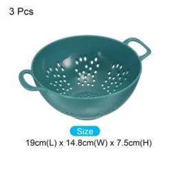 Unique Bargains Vegetable Fruit Kitchen Drain Sieve Plastic Colander 3 Pcs