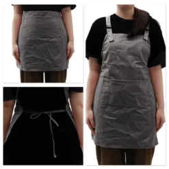 Unique Bargains Women's Men's Kitchen Apron With Headband 1 Set