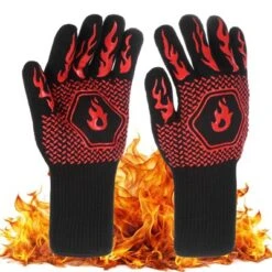 Unique Bargains Silicone Heat Resistant Fireproof Grilling Gloves 1472°F 1 Set -Kitchen Utensil Store GUEST 41208241 1b67 4e62 869d 92a75e8128cc