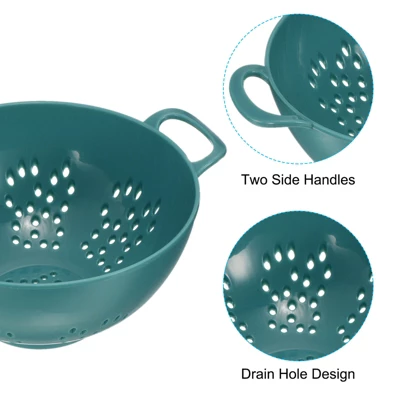 Unique Bargains Vegetable Fruit Kitchen Drain Sieve Plastic Colander 3 Pcs 2 Unique Bargains Vegetable Fruit Kitchen Drain Sieve Plastic Colander 3 Pcs - Image 2