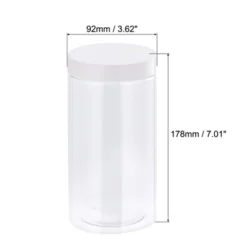 Unique Bargains Round Clear Plastic Empty Jars With White Screw Lid For Storage 4 Pcs