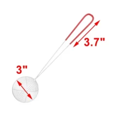 Unique Bargains Kitchen Plastic Wrapped Handle Stainless Steel Mesh Wire Strainer Ladle 1 Pc