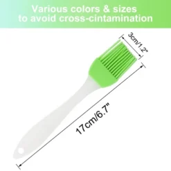 Unique Bargains Flexible Heat Resistant Non-stick Cooking Utensils Silicone Brush Green 2 Pcs