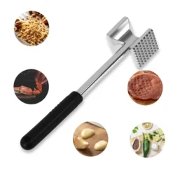 Unique Bargains Meat Tenderizer Mallet Silver Tone 1 Pc -Kitchen Utensil Store GUEST 45392ff8 f51c 45ad 801c 005575d6f60c