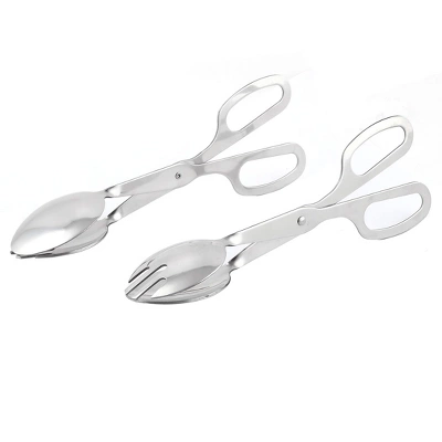 Unique Bargains Stainless Steel Scissor Food Tongs 10.4 Inch Silver Tone 2 Pcs 4 Unique Bargains Stainless Steel Scissor Food Tongs 10.4 Inch Silver Tone 2 Pcs - Image 4