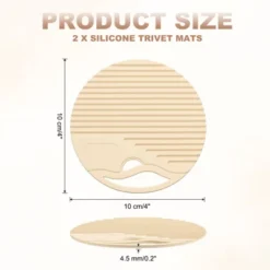 Unique Bargains Round Heat Resistant Non-Slip Silicone Trivet Mat For Pots Coasters 2 Pcs