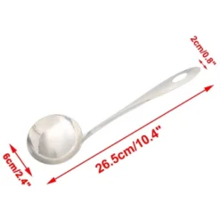 Unique Bargains Stainless Steel Silver Tone Long Handle Durable Soup Ladle 10" X 2.4" X 0.8" Silver Tone 2 Pcs