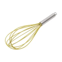 Unique Bargains 12" 6-Wire Whisk Hand Wash Stainless Steel Silicone Silver Tone Yellow -Kitchen Utensil Store GUEST 4610df52 fa92 4b7b afaf ae690be0693c