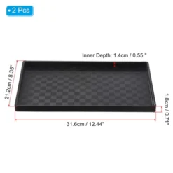 Unique Bargains Rectangular Plastic Reusable Fast Food Serving Tray 2 Pcs