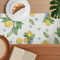 Unique Bargains Lemon Table Runner 13x72 Inch Yellow Green 1 Pc -Kitchen Utensil Store GUEST 48113514 1986 48f8 9d82 072d04b1621c