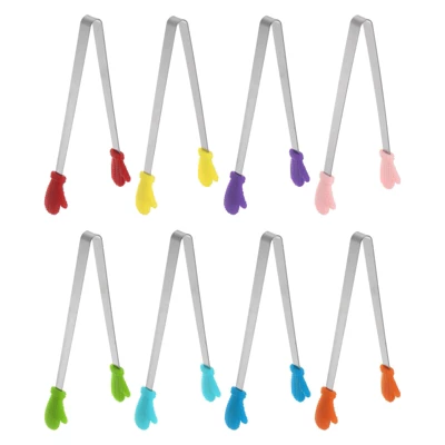 Unique Bargains Stainless Steel Silicone Tips Mini Kitchen Food Tongs 8 Pcs 8 Unique Bargains Stainless Steel Silicone Tips Mini Kitchen Food Tongs 8 Pcs - Image 8