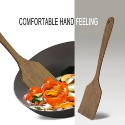 Unique Bargains Kitchen Heat Resistant Non-Stick Wood Spatula 13" X 3.1" 1 Pc Brown