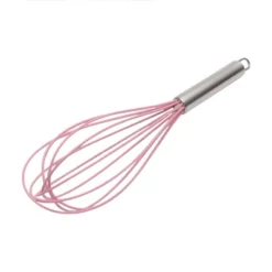Unique Bargains 12" 6-Wire Whisk Hand Wash Stainless Steel Silicone Pink Silver Tone -Kitchen Utensil Store GUEST 4cd6c81f 633b 4195 8184 e2d9f9d918de