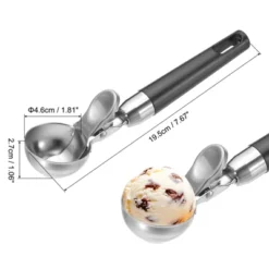 Unique Bargains Stainless Steel With Spring Thumb Trigger Ice Cream Scoop 4 Ounce