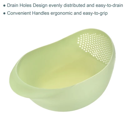 Unique Bargains Rice Strainer Washing Bowl Filter Strainer Basket Colanders For Cleaning Vegetable 2 Unique Bargains Rice Strainer Washing Bowl Filter Strainer Basket Colanders For Cleaning Vegetable - Image 2