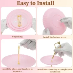 Unique Bargains 3 Tier Dessert Cupcake Stand Wave Style With Tiered Serving Tray For Donuts Fruits Pink Gold Tone 8 Unique Bargains 3 Tier Dessert Cupcake Stand Wave Style With Tiered Serving Tray For Donuts Fruits Pink Gold Tone -Kitchen Utensil Store GUEST 4fb75985 a864 4682 8c42 83406cc5e08e