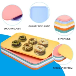 Unique Bargains PP Plastic Reusable Lightweight Durable Construction Serving Tray 12 Pcs 12 Unique Bargains PP Plastic Reusable Lightweight Durable Construction Serving Tray 12 Pcs -Kitchen Utensil Store GUEST 50e6e8e2 7442 48ba 8724 002271a94f54