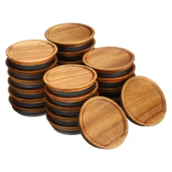 Unique Bargains Wooden Wide Mouth Mason Jar Lids With Airtight Silicone Seal 24 Pcs -Kitchen Utensil Store GUEST 515c43ba 894b 4f0e 8c98 19b55dda3d64