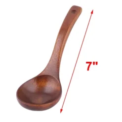 Unique Bargains Home Porridge Dumplings Soup Cooking Mixing Spoon Brown 1 Pc