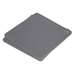 Unique Bargains Silicone Trivet Mats 2pcs Square Heat Resistant Non-Slip Drying Mat For Kitchen Counter Table -Deep Gray -Kitchen Utensil Store GUEST 523d4bef 95d3 4904 b6d5 d130afaa14bb