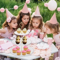 Unique Bargains 3 Tier Dessert Cupcake Stand Round Cup Cake Holder Tower White Gold Tone -Kitchen Utensil Store GUEST 52447b4e 10f6 4b58 b5b1 209dffca3f08