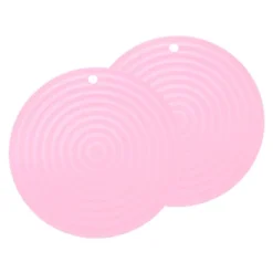 Unique Bargains Round Heat Resistant Silicone Trivet Mat With Hang Hole 2 Pcs -Kitchen Utensil Store GUEST 52a25ea5 89f6 434a 9901 91fc1e6f4b77