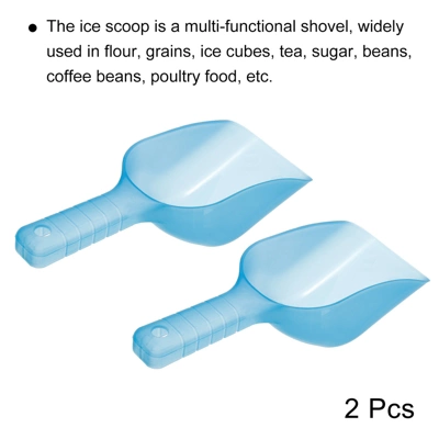 Unique Bargains Plastic Multi-functional Durable Kitchen Maker Ice Scoop 12oz Blue 2 Pcs 2 Unique Bargains Plastic Multi-functional Durable Kitchen Maker Ice Scoop 12oz Blue 2 Pcs - Image 2