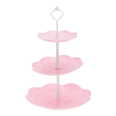 Unique Bargains 3 Tier Dessert Cupcake Stand Holder Round With Tiered Serving Tray For Donuts Fruits White Pink 6 Unique Bargains 3 Tier Dessert Cupcake Stand Holder Round With Tiered Serving Tray For Donuts Fruits White Pink - Image 6